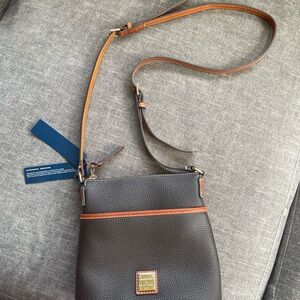Dooney & Bourke Dark Brown Pebbled Leather Crossbody